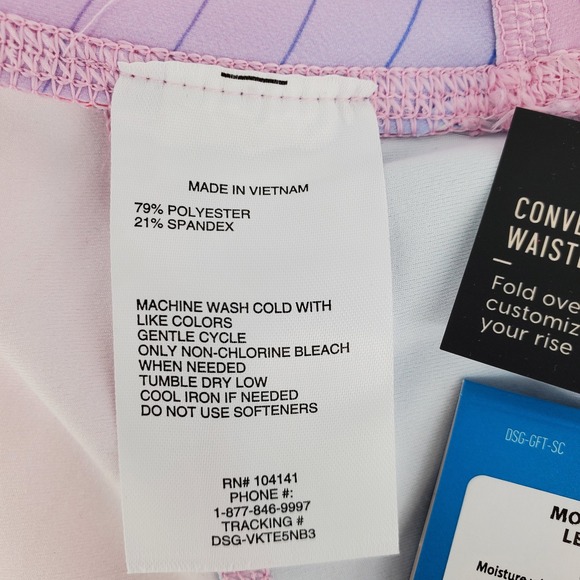 DSG Girls Medium Momentum High Rise Legging Bend It Pink Multi Color Activewear - Picture 5 of 9